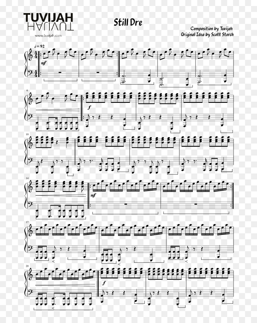 Transparent Dr Dre Png - Still Dre Partitura Piano, Png Download - dr dre png