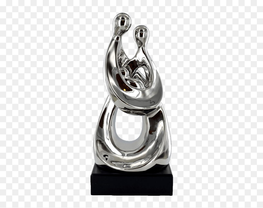 Abstract Art Mother And Baby Silver Ceramic Sculpture - Sculpture, HD Png Download - abstract sculpture png