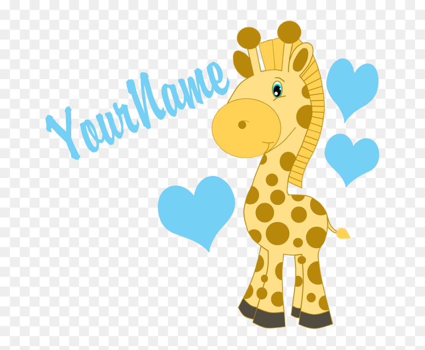 Personalizable Blue Baby Giraffe Puzzle - Dibujos Infantiles Jirafa Azul, HD Png Download - baby giraffe png