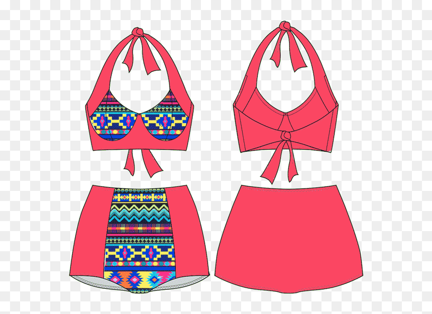 The Reno Halter Bikini Top Has Ties Around The Neck - Swimwear Top Sewing Pattern Free, HD Png Download - bikini top png