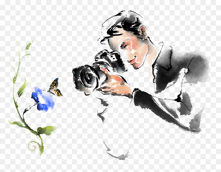 Watercolor Painting Camera Drawing - Camera Shooting Painting, HD Png Download - watercolor camera png
