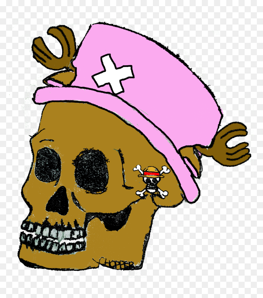 One Piece, Chopper, Skull, Head, Anime, Pink, Drawing, - Skull, HD Png Download - anime head png