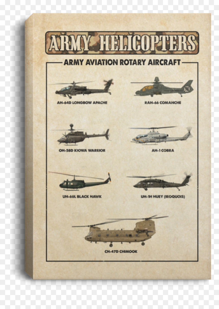 Army Aviation Helicopters Gallery Wrapped Framed Canvas - Military Helicopter, HD Png Download - apache helicopter png