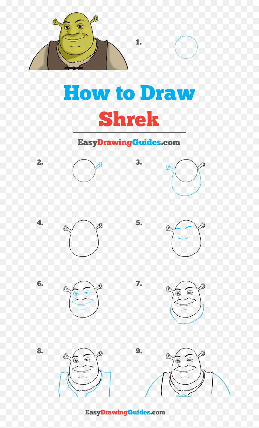 How To Draw Shrek - Draw A Chameleon Step By Step, HD Png Download - shrek ears png