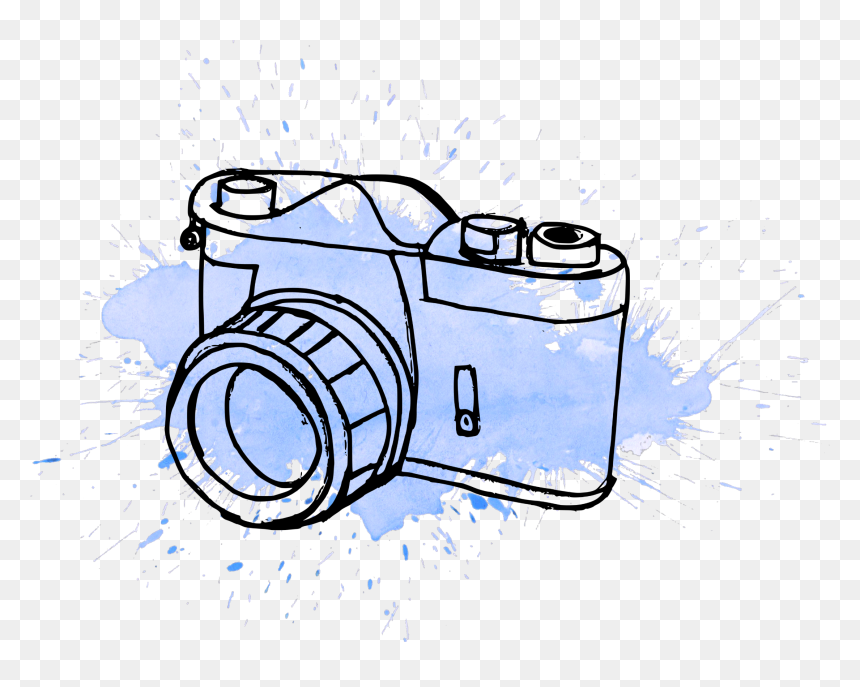 #ftestickers #camera #watercolor #stain #splash #paint - Camera Drawing Transparent, HD Png Download - watercolor camera png