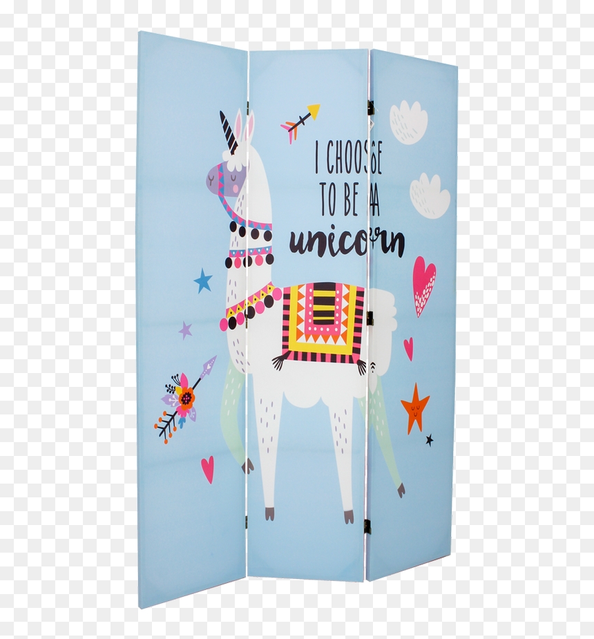 Lama Kids Canvas Room Divider Screen 3 Panel - Graphic Design, HD Png Download - blue divider png