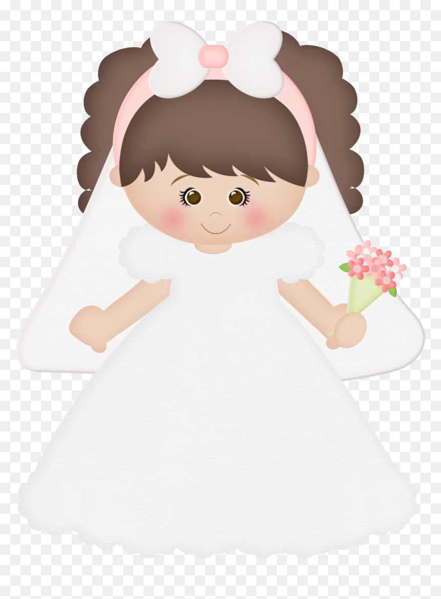 Casamento Girl Clipart, Clip Art Pictures, First Communion, - Holy Communion Girl With Veil Clipart, HD Png Download - first communion png