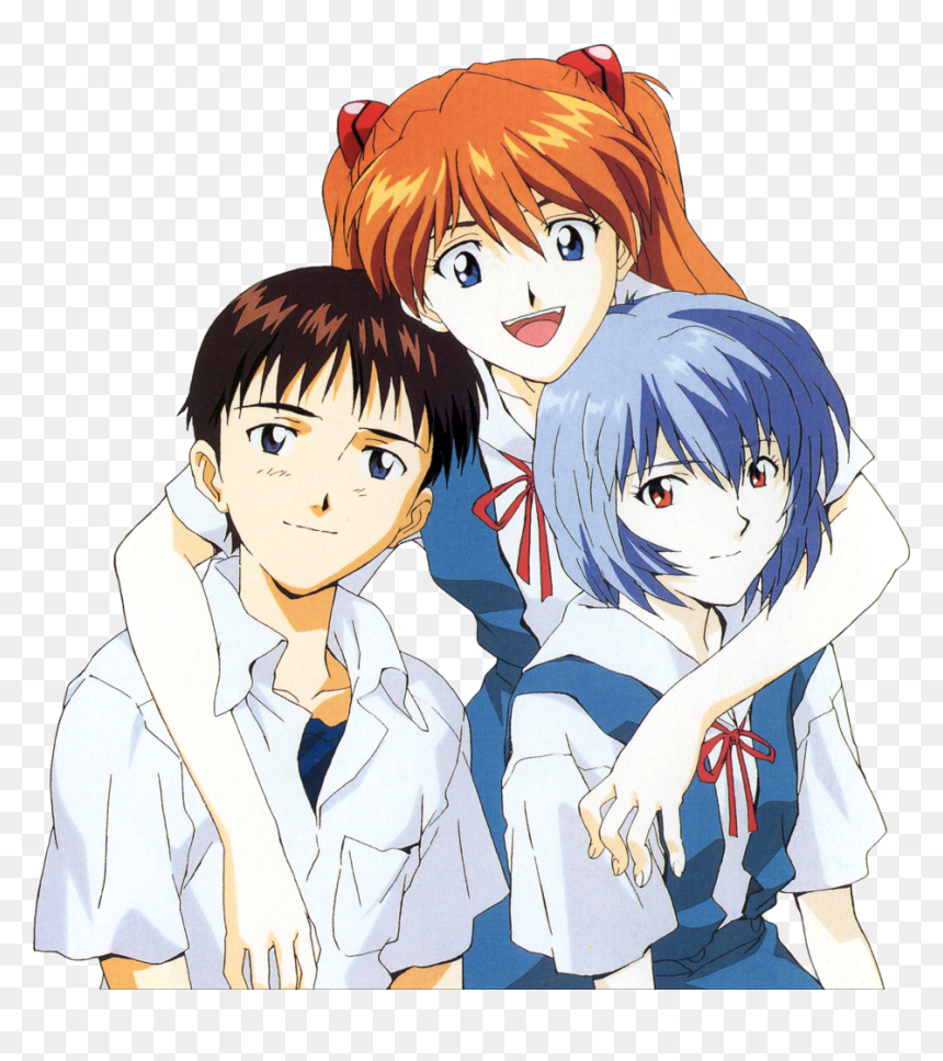 Shinji Rei And Asuka, HD Png Download - shinji ikari png