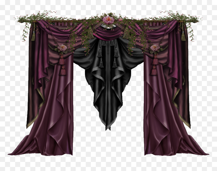 Gothic Curtains Png - Black And Mauve Curtains, Transparent Png - theatre curtains png