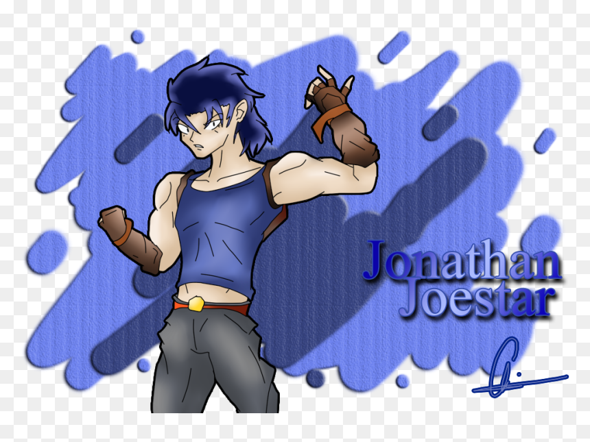 Blue Cartoon Vertebrate Fictional Character Purple - Jojo Jonathan Joestar Memes, HD Png Download - jonathan joestar png