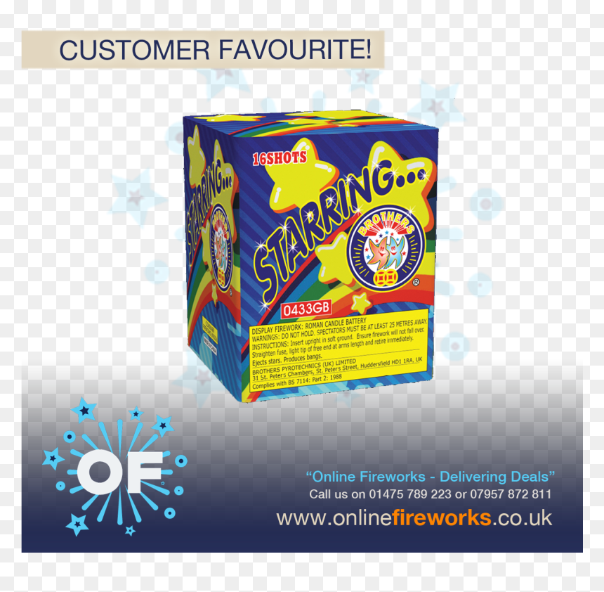 Starring By Brother Pyrotechnics From Online Fireworks - Brothers Fireworks, HD Png Download - fireworks png transparent background