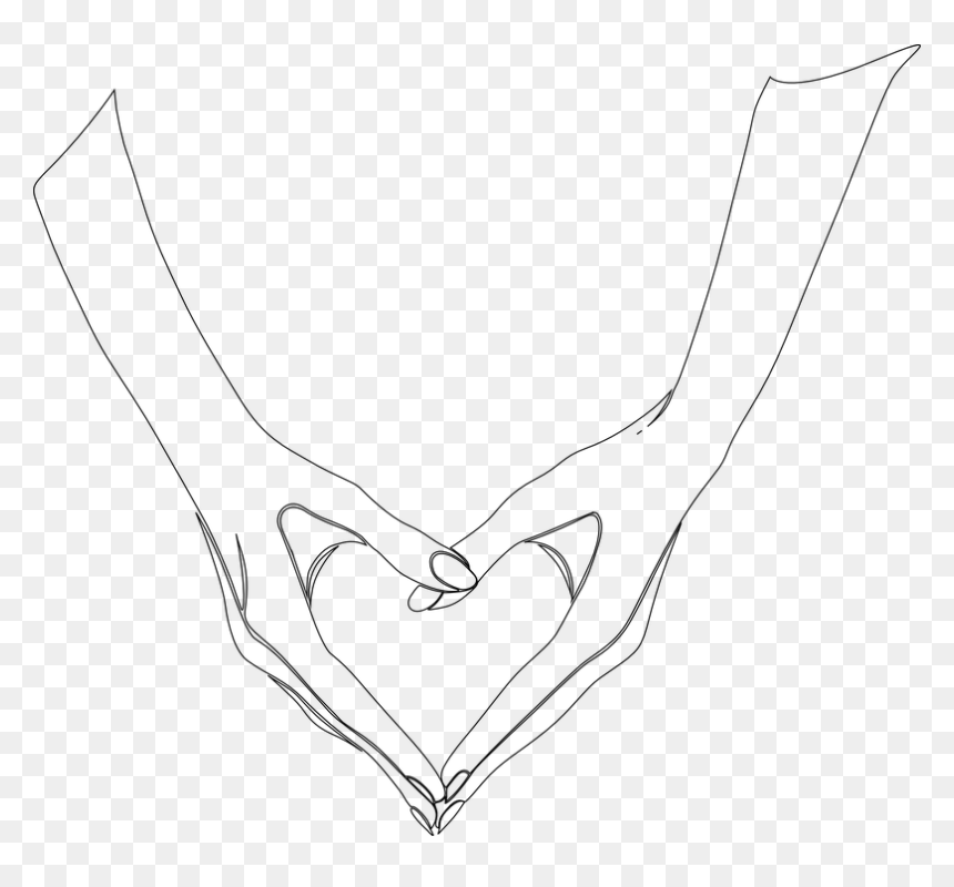 มือ ทำ รูป หัวใจ, HD Png Download - sketch heart png