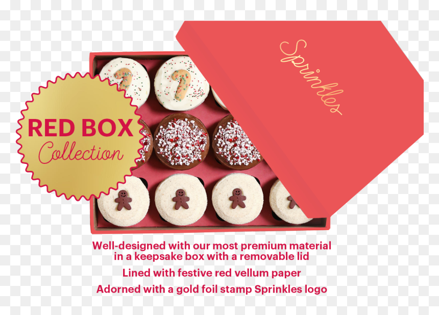 Seasonal Red Box Includes 4 Christmas Cookie Cupcake, - Cupcake, HD Png Download - christmas cookie png