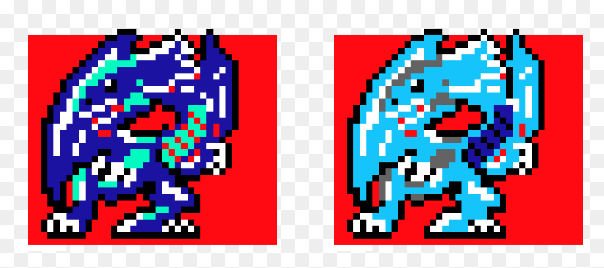 Blue Eyes White Dragon Ples - Blue Eyes White Dragon Pixel Art, HD Png Download - blue eyes white dragon png