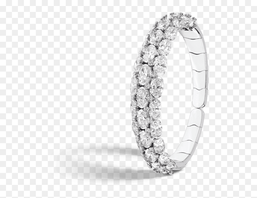 Pirouette Oval White Diamond Bangle - Engagement Ring, HD Png Download - white diamond png