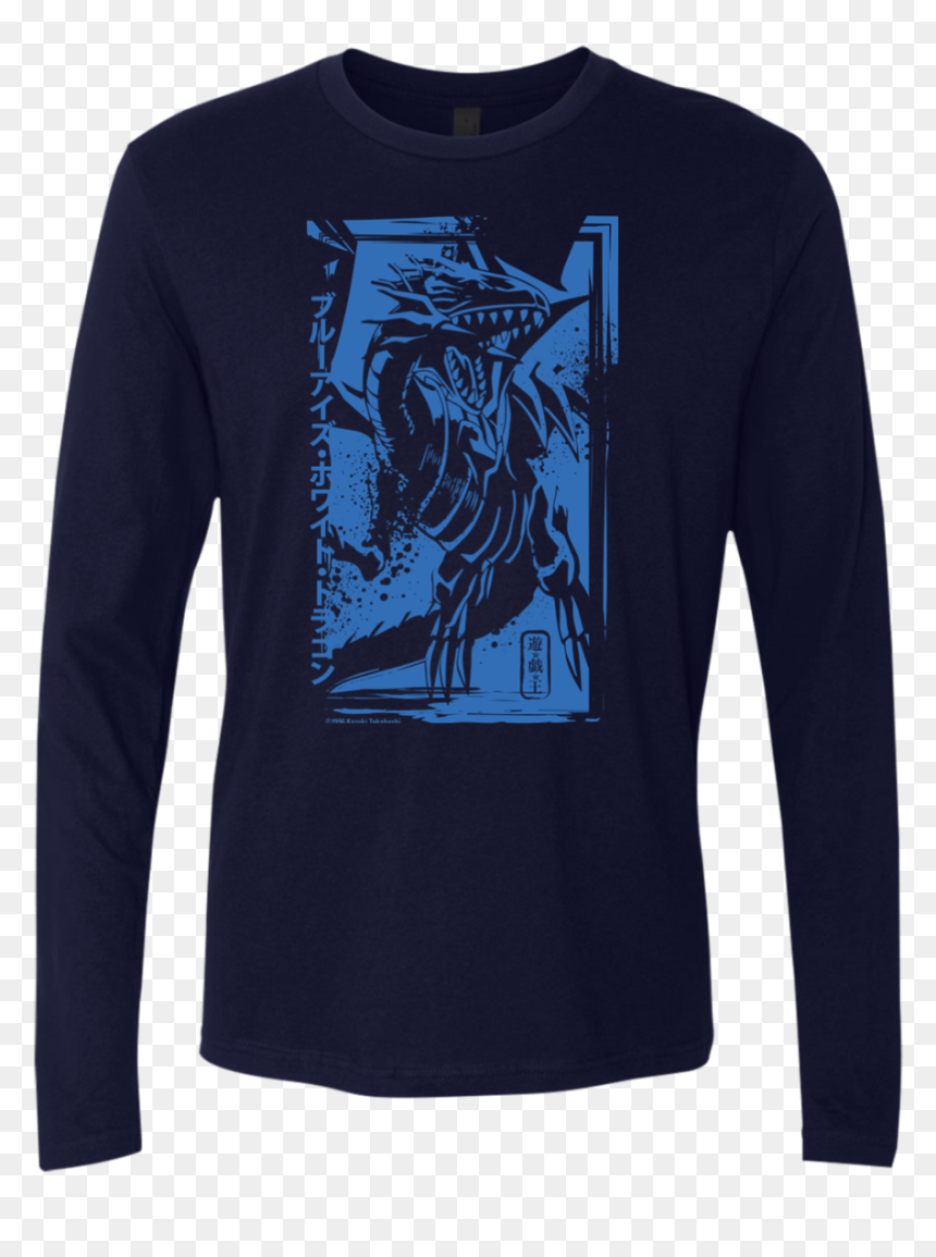 Blue Eyes White Dragon - T Shirt Blue Long Png, Transparent Png - blue eyes white dragon png