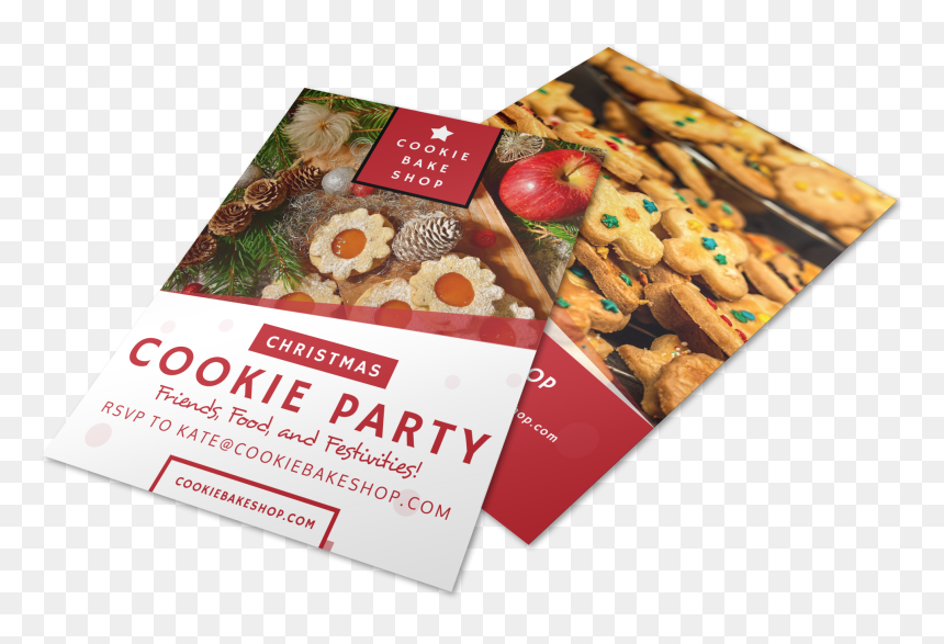 Christmas Cookie Party Flyer Template Preview - Brochure, HD Png Download - christmas cookie png