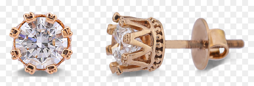 Diamond Crown Stud Set - Engagement Ring, HD Png Download - diamond crown png