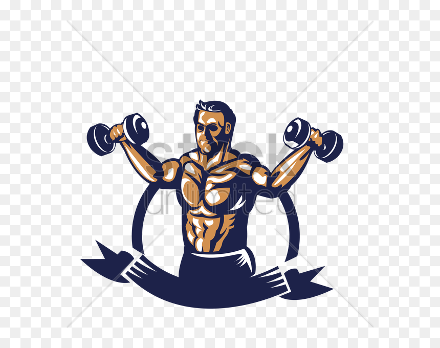 Dumbbells Clipart Group Fitness - Bodybuilder With Dumbbell Clipart, HD Png Download - dumbbell clipart png