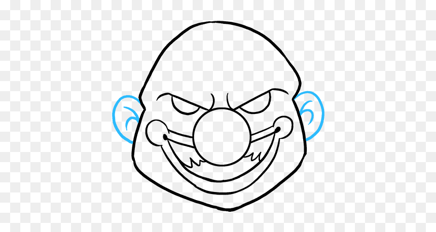 How To Draw A Scary Clown "src="data - Scary Clown Easy Drawing, HD Png Download - scary clown png