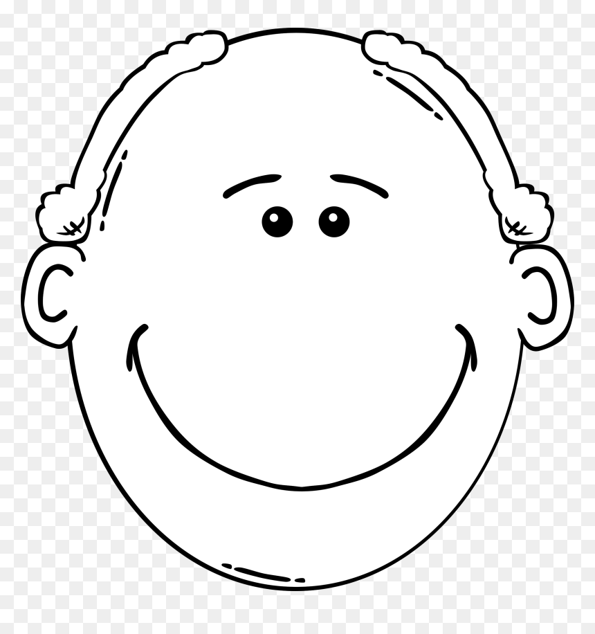 Old Man Face Clipart, HD Png Download - head outline png