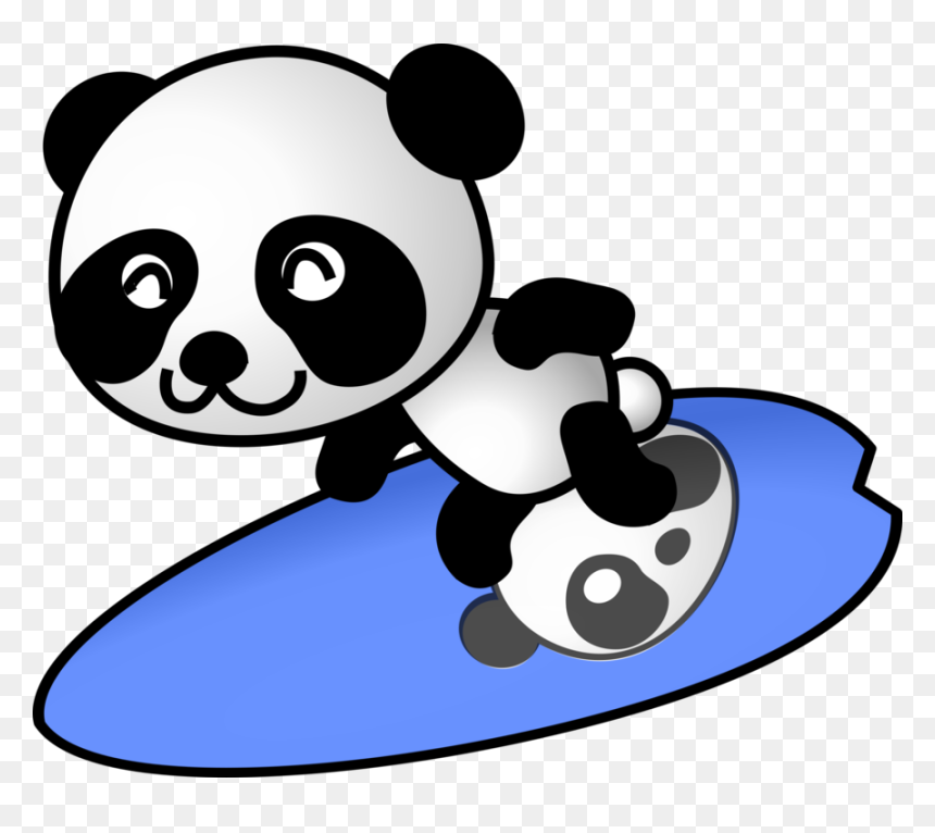 Bear,snout,fictional Character - Animal Surfing Clipart, HD Png Download - surfboard clipart png