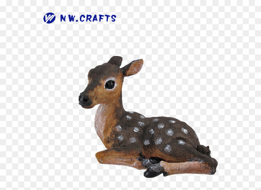 Vivid Resin Fawn Baby Deer Garden Outdoor Statue For - Garden Deer Statue Lying, HD Png Download - fawn png