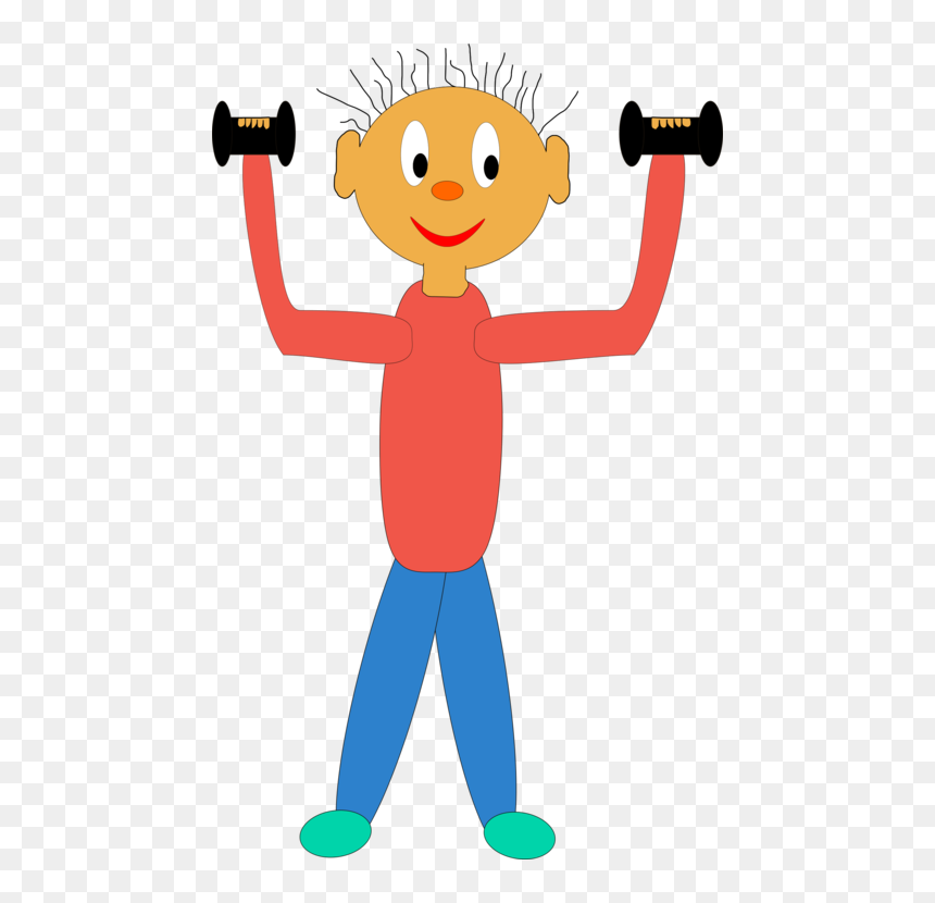 Human Behavior,area,child - Kids Exercising Clip Art, HD Png Download - dumbbell clipart png