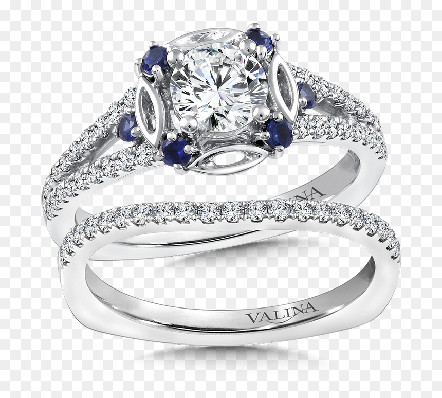 Valina Diamond And Blue Sapphire Halo Engagement Ring - Pre-engagement Ring, HD Png Download - halo ring png