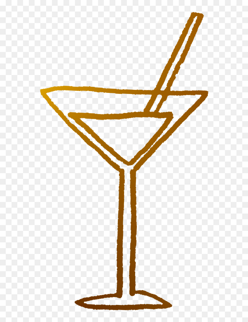 Transparent Gold Martini Glass, HD Png Download - drink icon png
