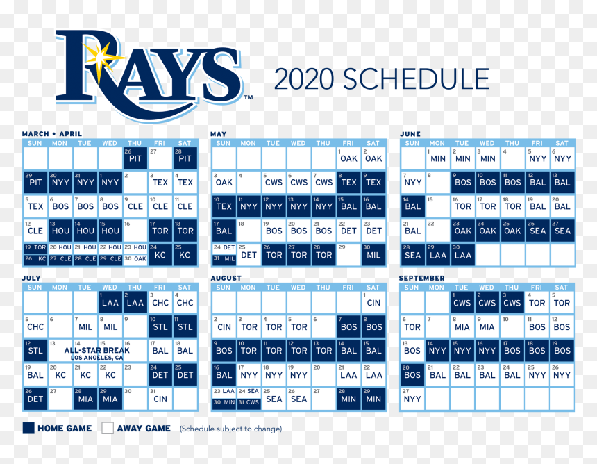 Tampa Bay Rays Schedule 2020, HD Png Download - tampa bay rays logo png