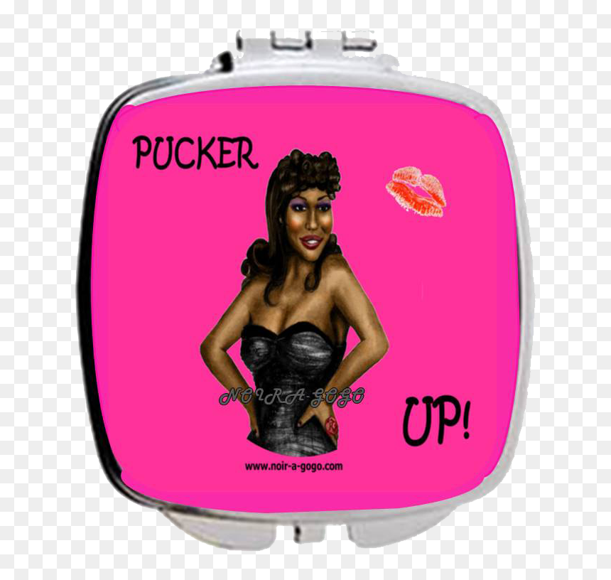 Pucker Up Compactblack Pinup Girl Compact Mirror - Latex Clothing, HD Png Download - pinup girl png