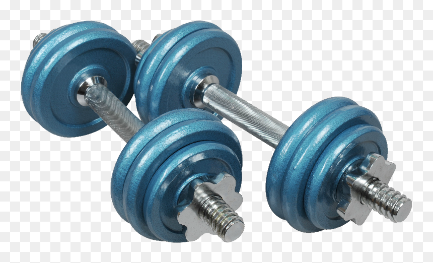 Grab And Download Dumbbell - Dumbbell Weights Blue, HD Png Download - dumbbell clipart png
