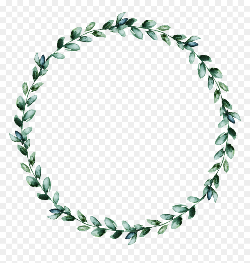 Black Shadow Wreath Cartoon Transparent - Watercolour Leaf Wreath Png, Png Download - leaf wreath png