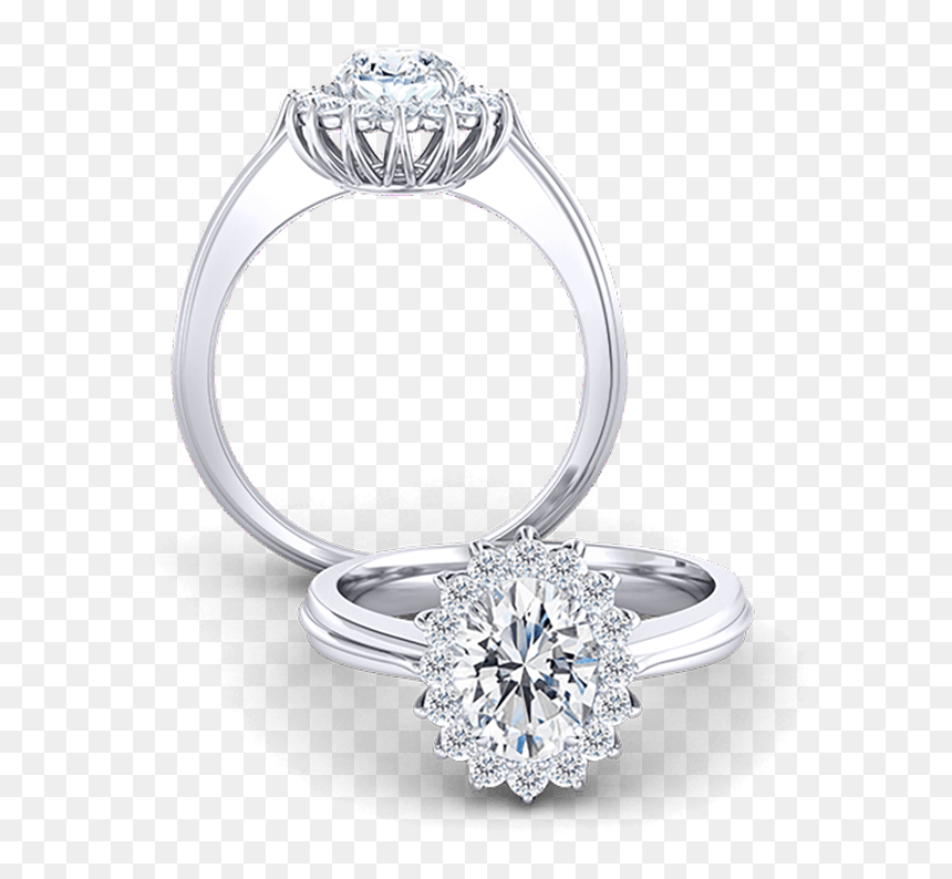 Di Prong Halo - Engagement Ring, HD Png Download - halo ring png