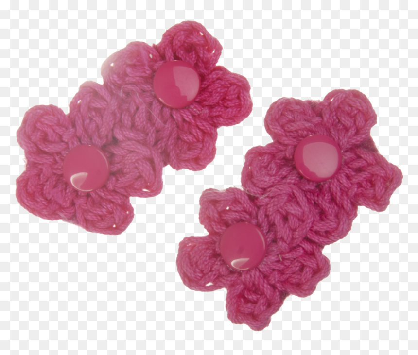 Broche Florecitas Tejidas 2 Piezas - Crochet, HD Png Download - florecitas png