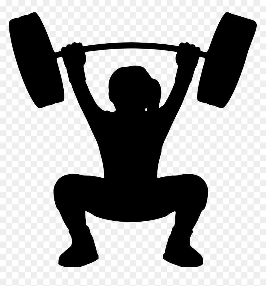 Dumbbells Clipart Strength - Female Weightlifter Clipart, HD Png Download - dumbbell clipart png