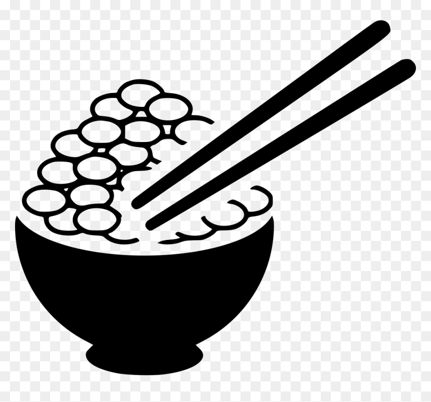 Rice Bowl - Spring Roll Clipart Black And White, HD Png Download - rice bowl png