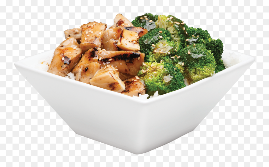 Chicken Teriyaki Bowl - Chicken And Broccoli Transparent, HD Png Download - rice bowl png