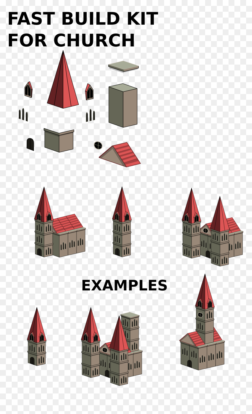 Fast Built Kit For Church Clip Arts - Delen Van Een Kerk, HD Png Download - church building png
