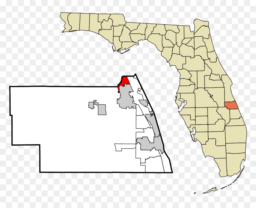 Florida Map With County Lines Lovely Roseland Florida - Florida, HD Png Download - florida clipart png