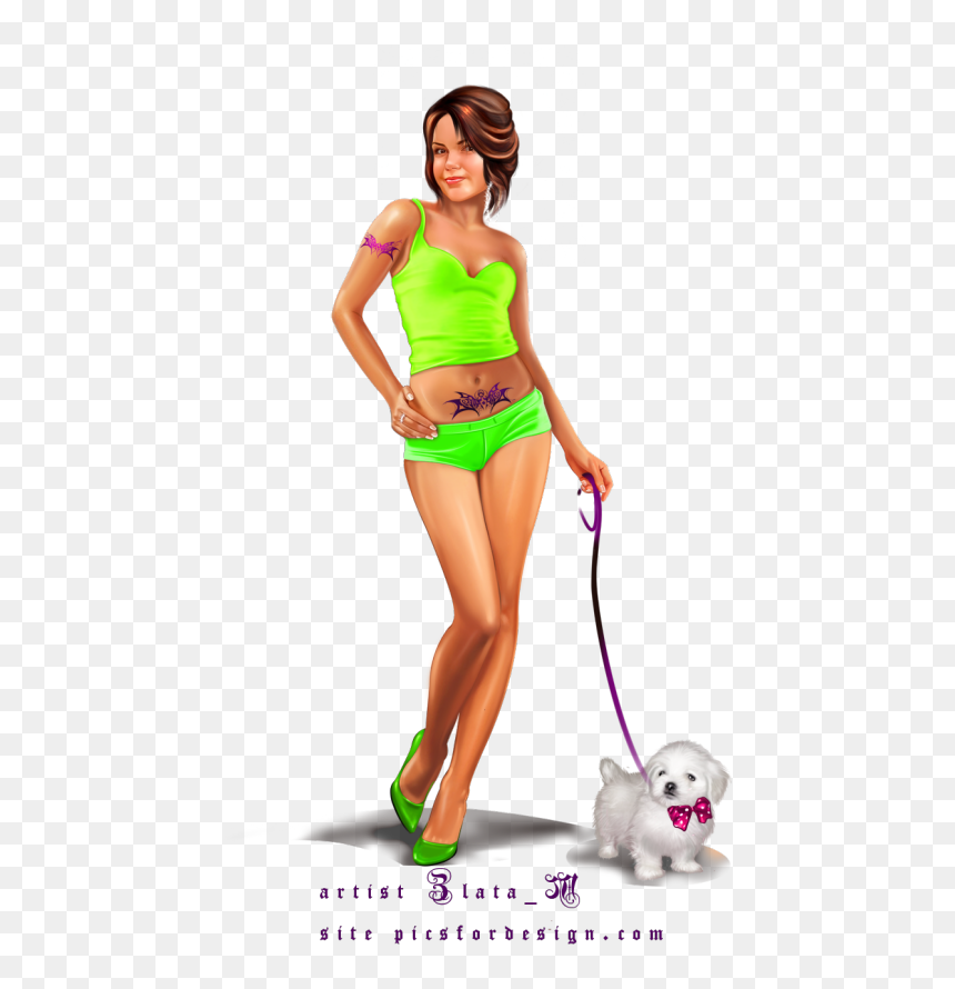 Illustration Girl, Girl Illustrations, 3d Girl, Pinup, - Companion Dog, HD Png Download - pinup girl png