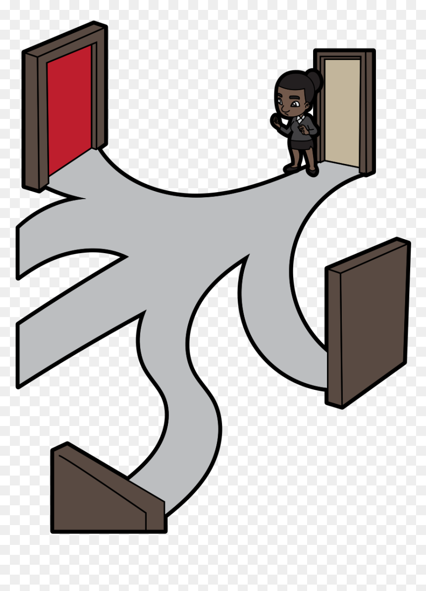 Roads And Doors To Career Change Cartoon, Hd Png Download - Portable Network Graphics, Transparent Png - cartoon door png