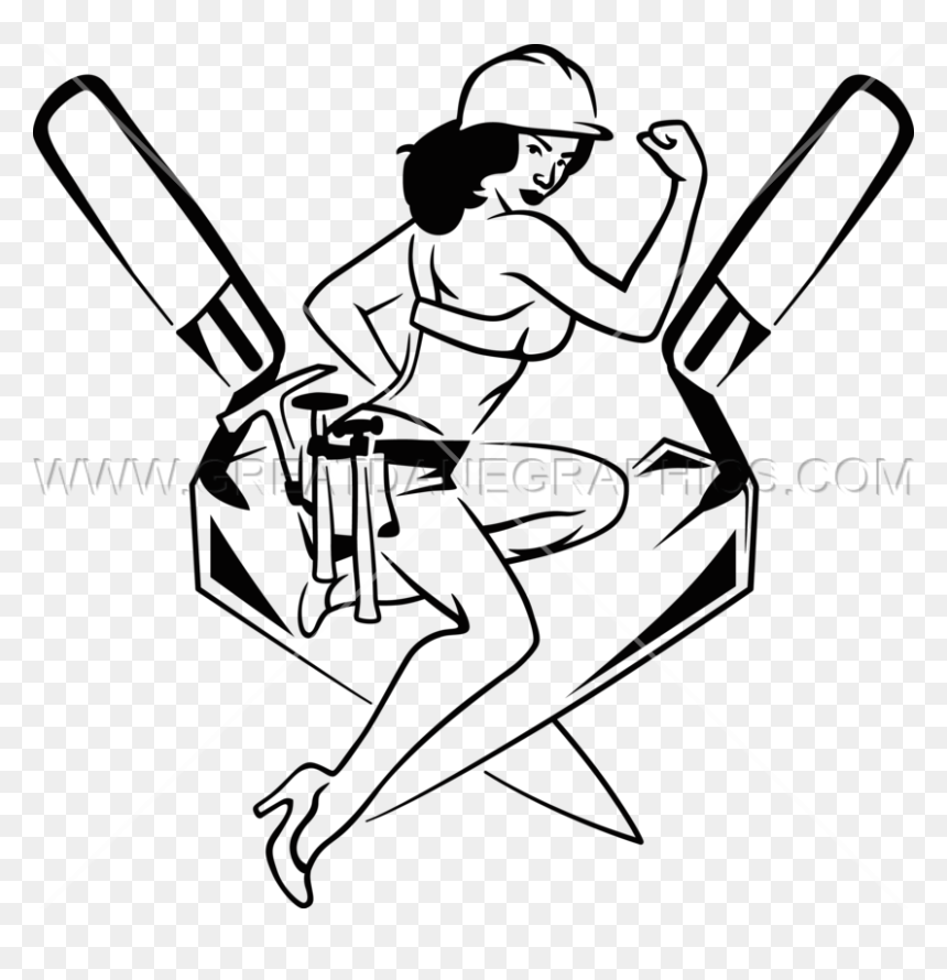 Pinup Girl Bricklayer - Girls Cricket Vector Png, Transparent Png - pinup girl png