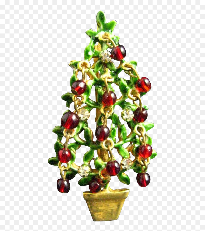 Original By Robert Red Glass Clear Rhinestone Topiary - Christmas Tree, HD Png Download - topiary png