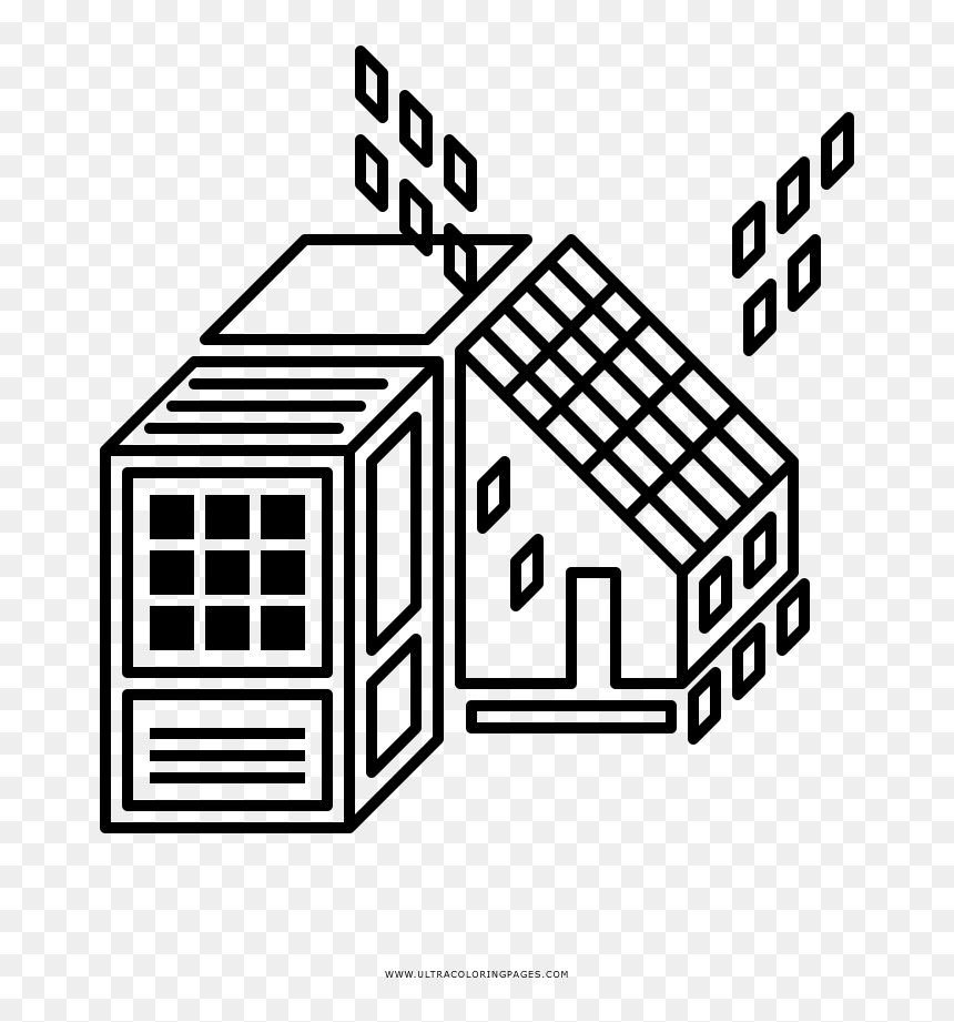 City Lights Coloring Page - House, HD Png Download - city lights png