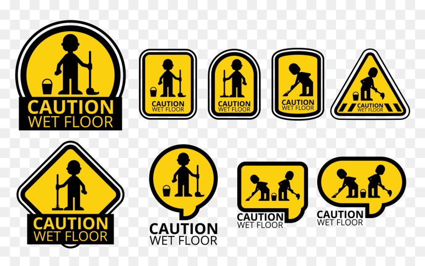 Wet Floor Icons Vector - Traffic Sign, HD Png Download - caution symbol png