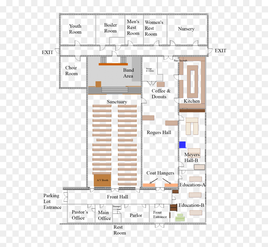 Floor Plan, HD Png Download - church building png