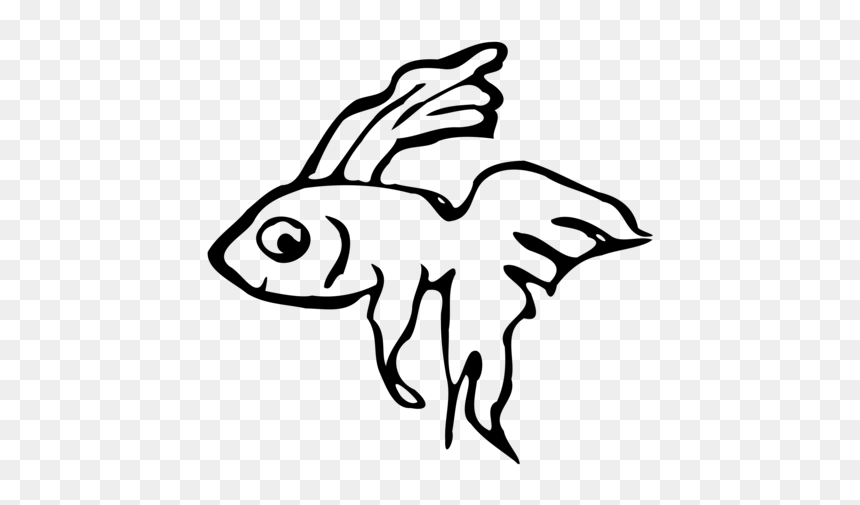 Art,monochrome Photography,fish - Beta Fish Clip Art, HD Png Download - fish icon png