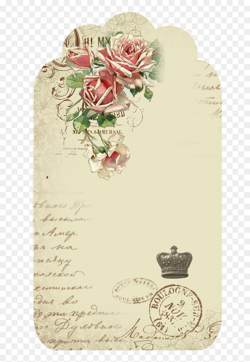 Tag Floral Vintage Png, Transparent Png - vintage tag png